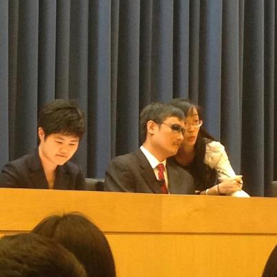 My Chinese teacher translating for Chen Guangcheng at Princeton University yesterday afternoon.